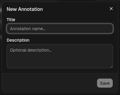 The annotation dialog