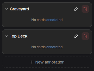 The annotations list