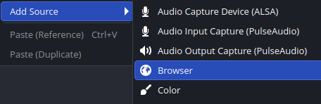 Adding a Browser Source in OBS