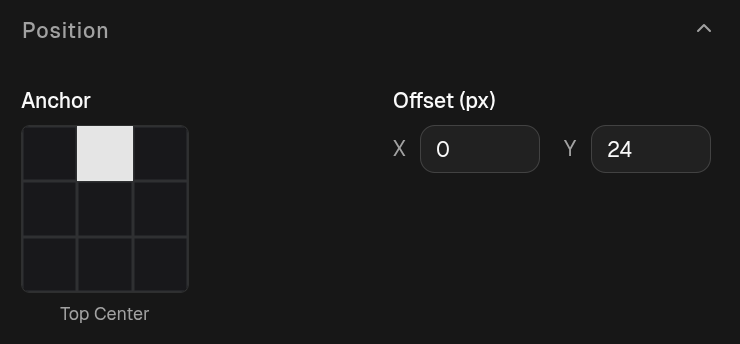 Anchor grid and offset inputs in the config panel