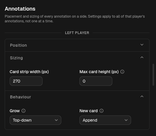 Annotations configuration section